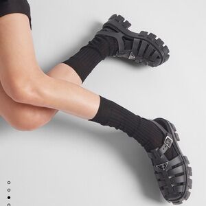 Prada Black Rugged Sandals for Women
